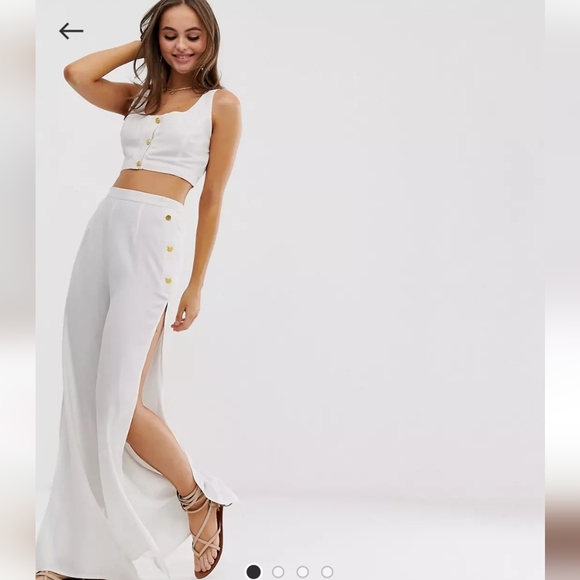 Glamorous Exclusive two piece button crop & beach pants - Picture 4 of 4